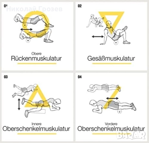 Масажиращ валяк - Валяк - Професионален, Fascia Roller НОВ, снимка 4 - Други спортове - 52211838