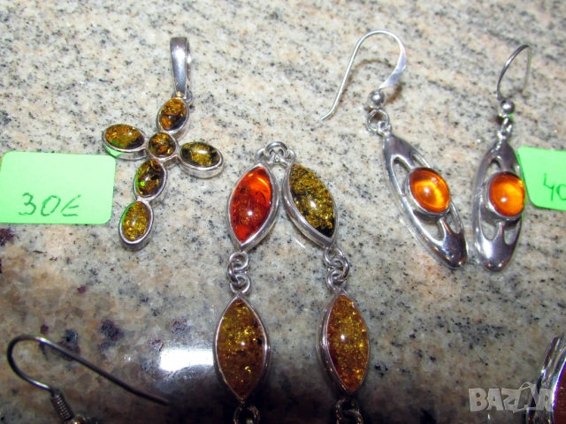 Кехлибарена бижутерия, снимка 6 - Обеци - 53297532