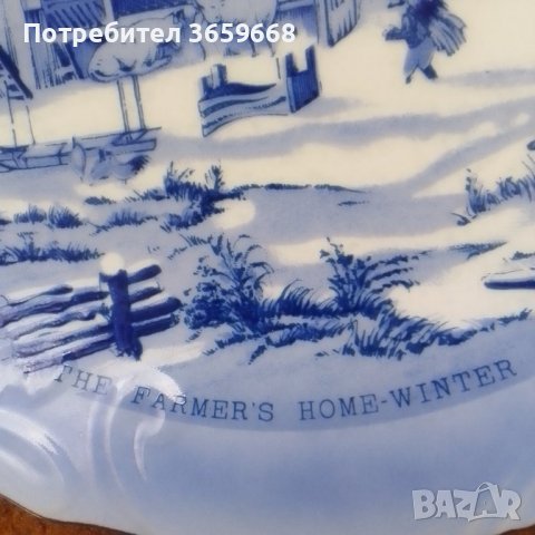 Четири страхотни чинии ,Фин порцелан,,зимен пейзаж, снимка 6 - Сервизи - 39970065