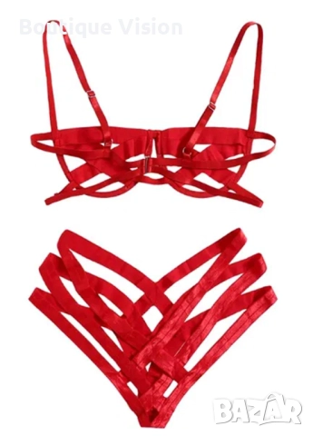 Ново. Червенo секси бельо 2 вида, снимка 3 - Бельо - 47753659
