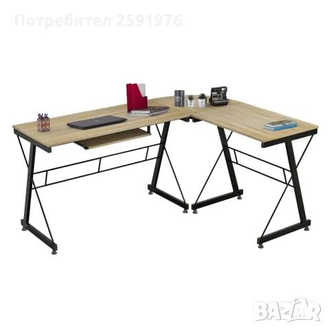 Двойно ъглово HM2127.01 бюро с метална основа 158х120х74см., снимка 1