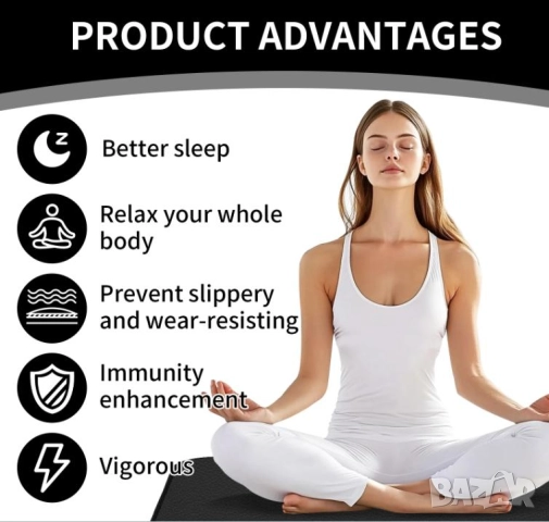 Уелнес Заземяваща Подложка за Заземяване Антистатичен Заземител Заземяващо Килимче за Заземяване БИО, снимка 6 - Други - 51999096