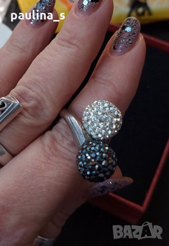 Сребърен пръстен с камъни "Swarovski" проба 925 , снимка 2 - Пръстени - 26286113