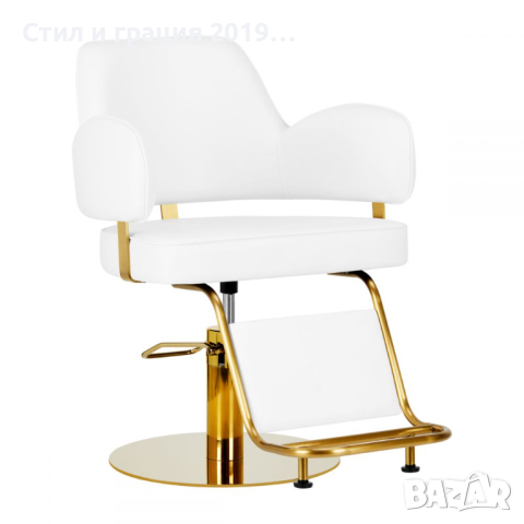 Фризьорски стол Gabbiano Linz NQ-черен/бял/сив, снимка 1