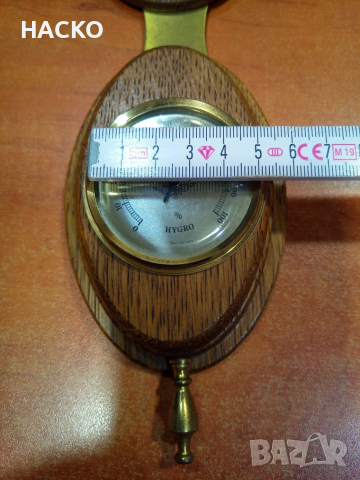 Метеорологична Станция,Термометър,Барометър,Влагомер,Махагонова Поставка Внос от Нидерландия , снимка 11 - Други - 53274598