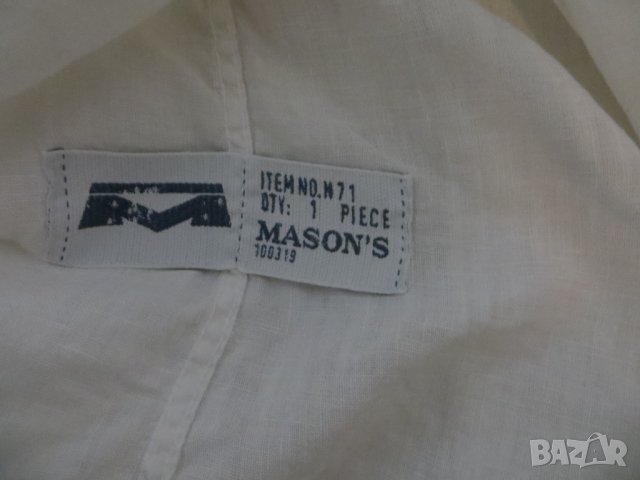 Мъжка риза с дълъг ръкав от лен Mason's, снимка 5 - Ризи - 40727552