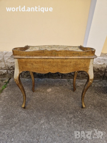 Рядка антикварна италианска флорентиска дървена конзола , снимка 9 - Антикварни и старинни предмети - 53757430