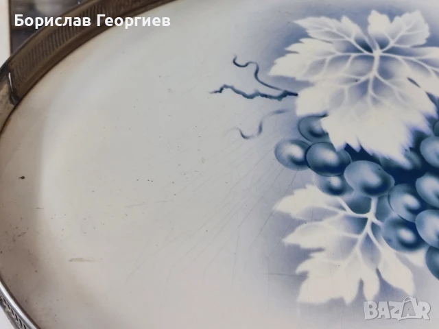 Стар порцеланов поднос , снимка 2 - Антикварни и старинни предмети - 51193273