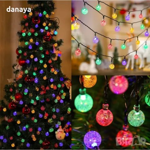 5429 Многоцветни соларни лампички Топчета соларен гирлянд, 3 метра, снимка 7 - Градински мебели, декорация  - 47806199