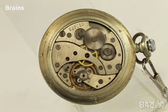 Руски Джобен Часовник Молния С Вълци С Кюстек, снимка 6 - Антикварни и старинни предмети - 49386161