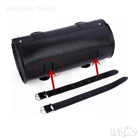 Чанта за мотор Mercado Trade, Цилиндър, Кожена, Черен, снимка 4 - Аксесоари и консумативи - 49349315