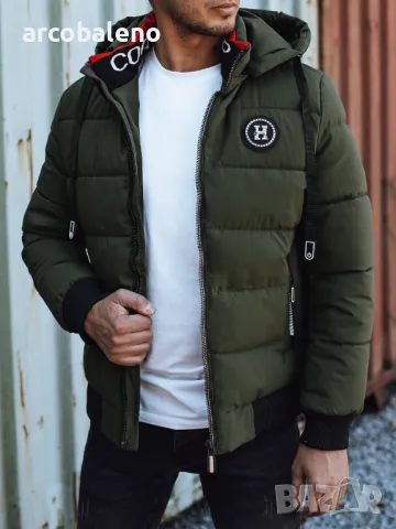 Мъжко зимно ватирано яке с качулка, 4цвята , снимка 6 - Якета - 47410775