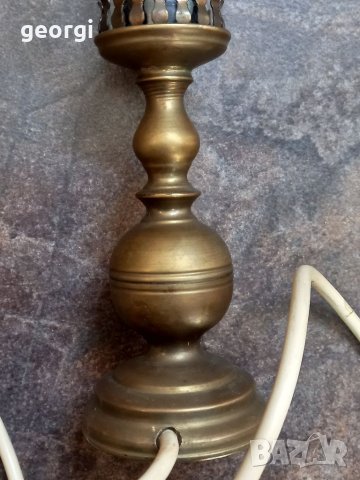 Ретро бронзова настолна лампа, снимка 6 - Настолни лампи - 35835355