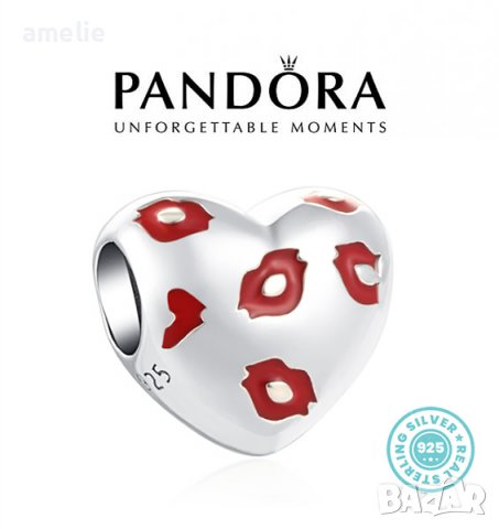 Талисман Pandora Пандора сребро 925 Love Kisses. Колекция Amélie