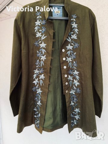 Дизайнерски блейзър/сако лен и коприна, снимка 3 - Сака - 39552393