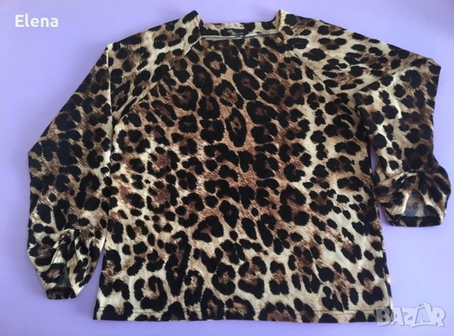 Блуза в леопардов десен, снимка 1 - Блузи с дълъг ръкав и пуловери - 39435414