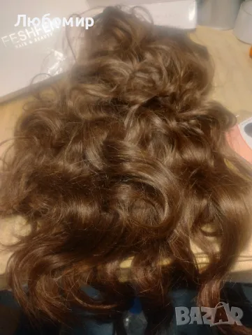 Дълга кестенява перука 21
