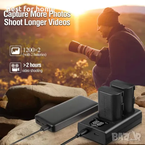 Батерии и зарядно за Canon ENEGON EOS ​LP-E6, снимка 14 - Батерии, зарядни - 47825821