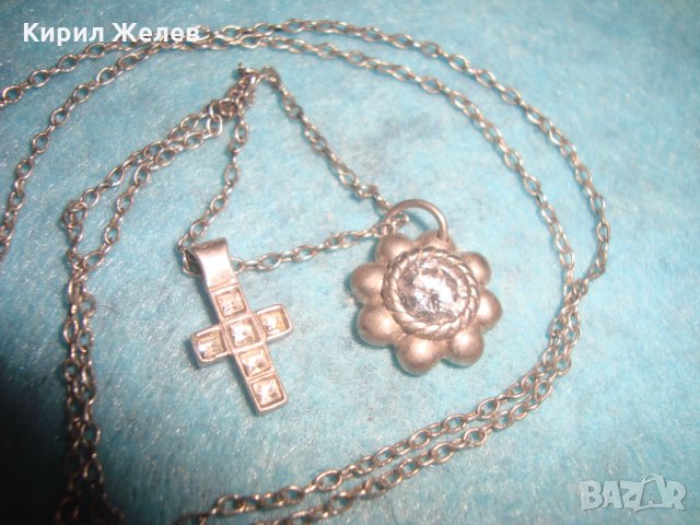 СРЕБЪРНО КРЪСТЧЕ и МЕДАЛЬОН с ЦИРКОНИ и СРЕБЪРНА ВЕРИЖКА СРЕБРО 925 ФИНО БИЖУ КОЛИЕ 25905, снимка 6 - Колиета, медальони, синджири - 35719226