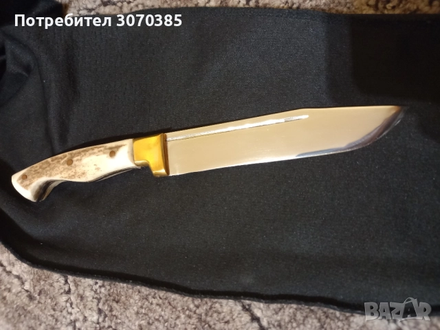 Касапски ловен нож с дръжка от еленов рог 
