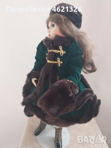 Винтидж порцеланова кукла Катрин-Роуз от колекцията “Викториански зимни принцеси” на Франклин Минт, снимка 6 - Декорация за дома - 52155523