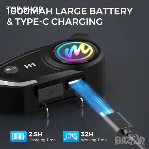 Bluetooth интеркомът за мотоциклетна каска Moman H1