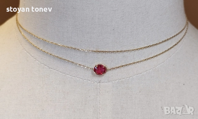 Златна верижка/гривна с естествени рубини! Уникат с многолика визия! Нов!