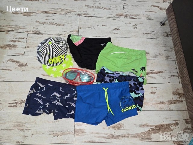 Бански , очила за плуване и шапка, снимка 2 - Детско бельо и бански  - 53364906