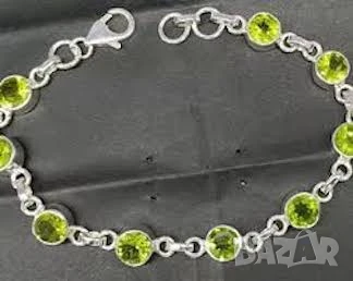 Нов сребърен комплект с цитрини и перидот, снимка 3 - Бижутерийни комплекти - 46770272