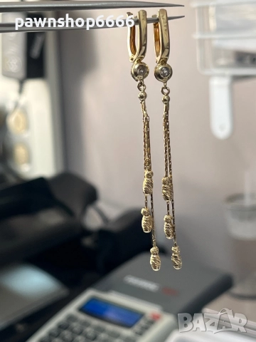 Златни обеци 14 карата, снимка 3 - Обеци - 51803817