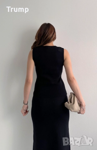 Елегантен комплект,  фино плетиво, дълга пола с блуза, катарами, снимка 4 - Комплекти - 52808895