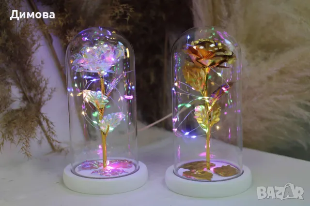 Вечна златна роза, снимка 4 - Изкуствени цветя - 48761949