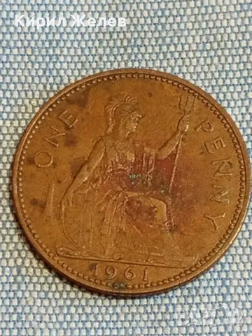 Две монети 1 пени 1961г. Англия - 200 лири 1980г. Италия редки за КОЛЕКЦИЯ 39778, снимка 3 - Нумизматика и бонистика - 48614927