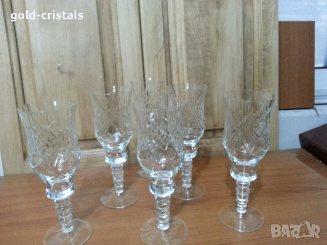 Кристални чаши, снимка 4 - Антикварни и старинни предмети - 36174952