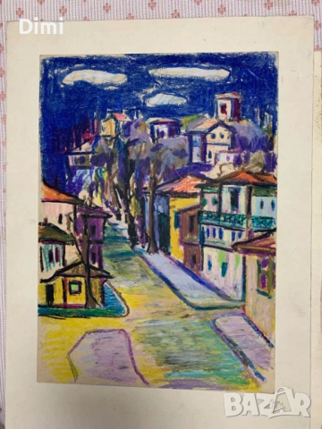 Димитър Вълканов (1907 - 1997) градски пейзаж, снимка 2 - Картини - 52827442