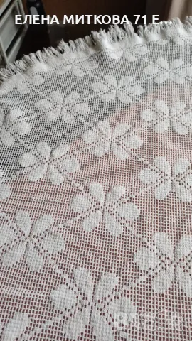 Памучна покривка ажур за кръгла маса 134 см диаметър, снимка 3 - Покривки за маси - 49787275