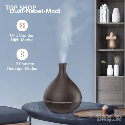 Първокласен ултразвуков дифузер за етерични масла Vivlot 500 мл/овлажнител/7 цвята LED/безшумен, снимка 14 - Овлажнители и пречистватели за въздух - 49308531