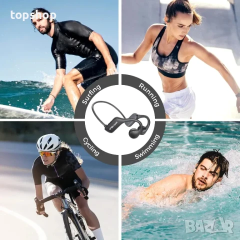 НОВИ Слушалки Open Ear Bone Conduction AS19, слушалки за спорт с 32 GB памет, MP3 костна проводимост, снимка 2 - Bluetooth слушалки - 50493444