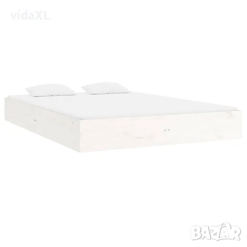 vidaXL Рамка за легло, бяла, бор дърво масив, 160х200 см, снимка 4 - Спални и легла - 56147940