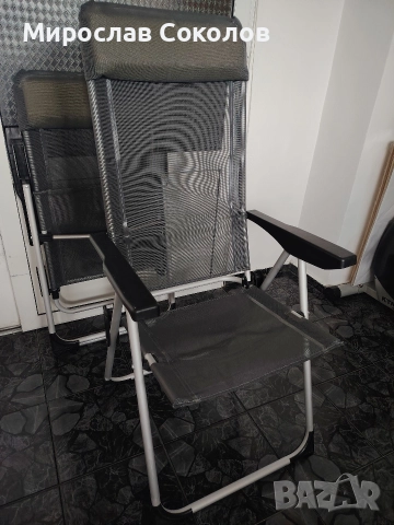 сгъваем алуминиев стол с 5 позиции на облегалката 2 бр., снимка 4 - Градински мебели, декорация  - 52678558