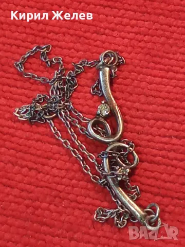 Старо АР НУВО СТИЛ СРЕБЪРНО КОЛИЕ СРЕБРО 950 с ЮВЕЛИРНО ФАСЕТИРАНИ ИСКРЯЩИ ЦИРКОНИ 49369, снимка 14 - Антикварни и старинни предмети - 48901263