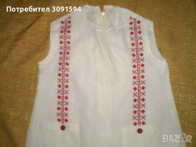 Ретро ръчно бродирано детска рокля червена бродерия, снимка 2 - Други ценни предмети - 50415012