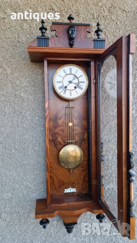 Голям стенен часовник - Carl Werner - Антика - 1900"г., снимка 8 - Антикварни и старинни предмети - 42636835