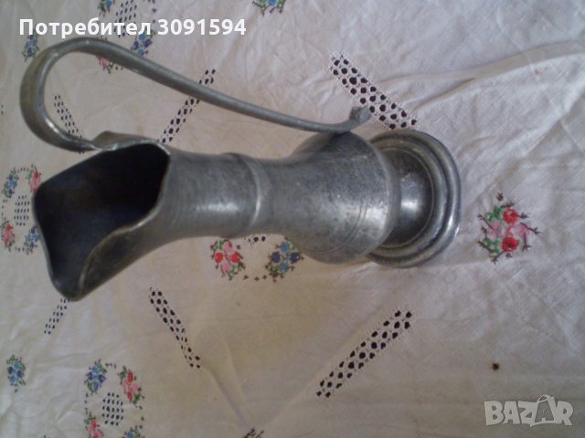 Стара ОЛОВНО КАЛАЕНА КАНА, снимка 4 - Колекции - 34520143