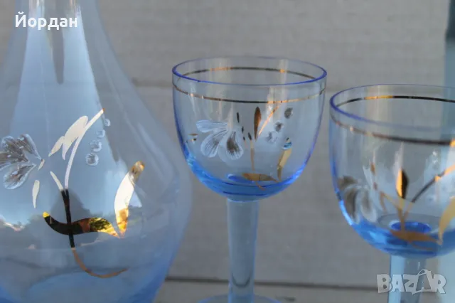 Стар стъклен винтидж сервиз за ракия/алкохол , снимка 8 - Антикварни и старинни предмети - 50363711