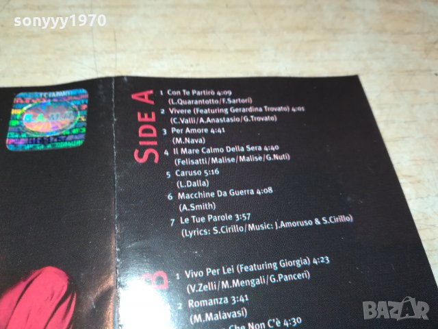 ANDREA BOCELLI-АУДИОКАСЕТА 0610211252, снимка 7 - Аудио касети - 34368349