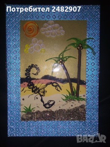 Ръчно изработена арт декорация "Скорпион" - квилинг картичка, снимка 3 - Други - 39798734