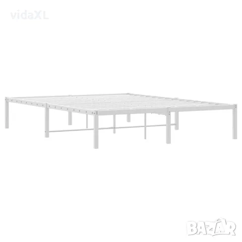 vidaXL Метална рамка за легло, бяла, 140x200 см, снимка 7 - Спални и легла - 56147414