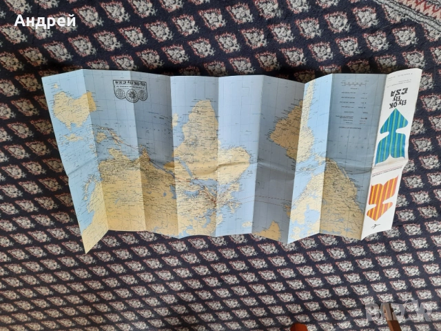 Стара карта авиокомпания CSA, снимка 4 - Други ценни предмети - 53369586