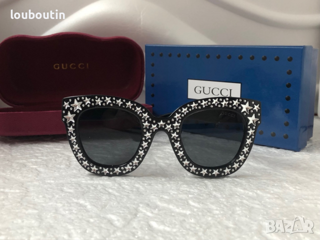 Gucci дамски слънчеви очила с камъни тип котка, снимка 5 - Слънчеви и диоптрични очила - 36172378
